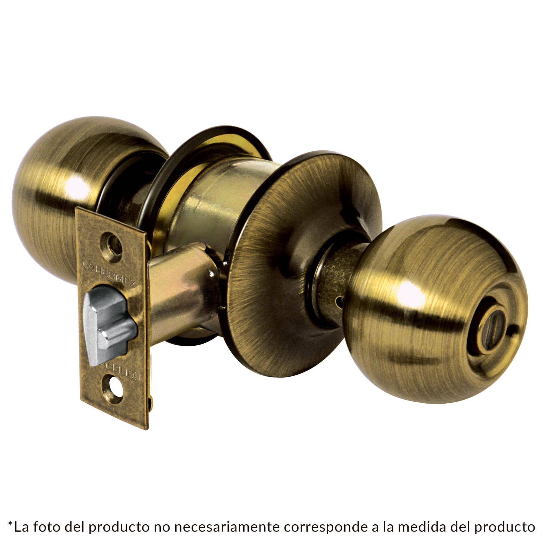 Cerradura pomo, latón antiguo, esfera, baño
