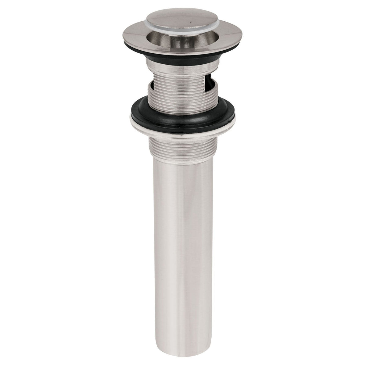 Contra p/lavabo con rebosadero, sistema push, satín, 1-1/4"