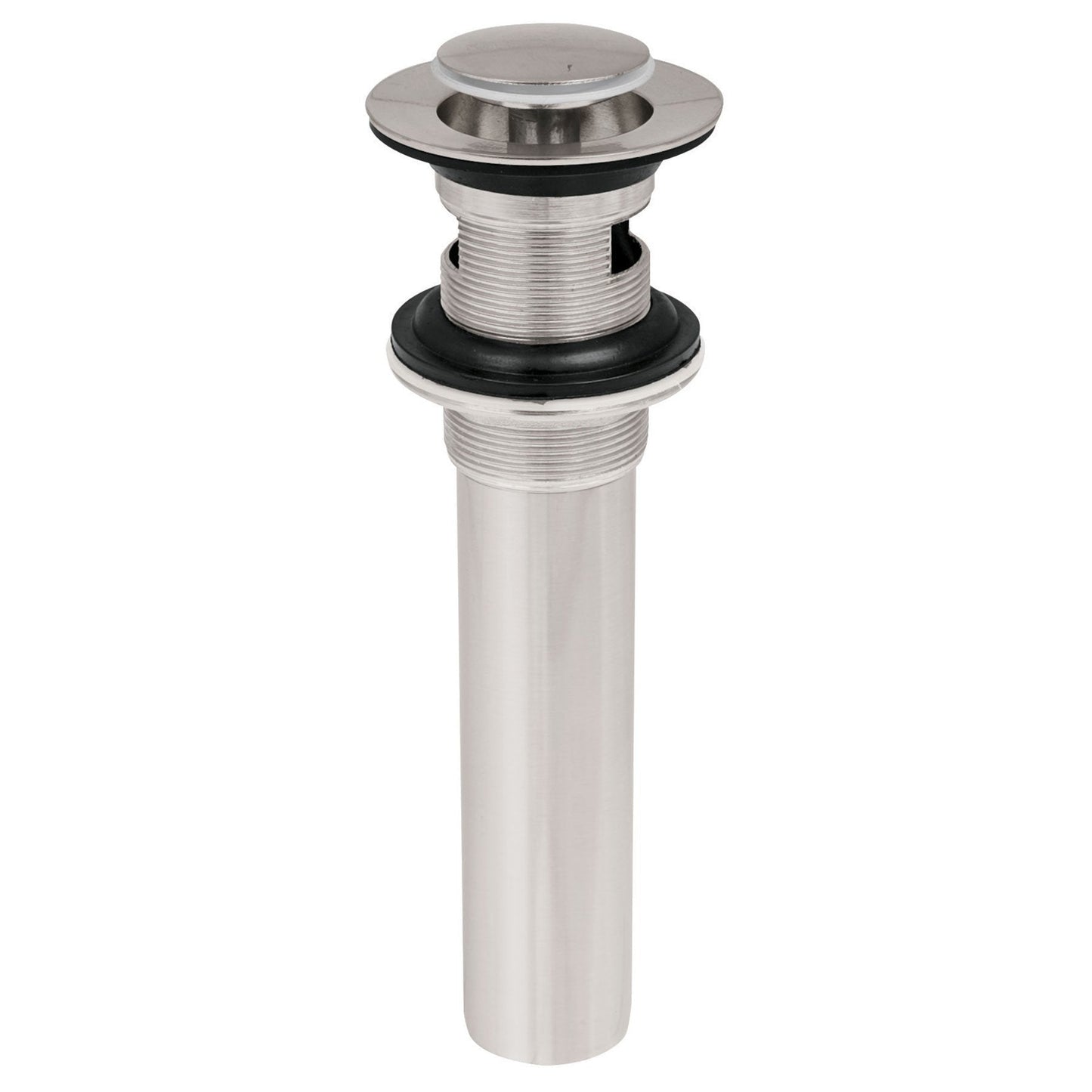 Contra p/lavabo con rebosadero, sistema push, satín, 1-1/4"