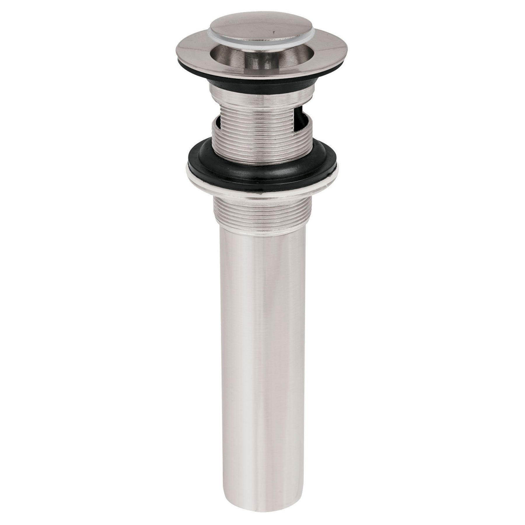 Contra p/lavabo con rebosadero, sistema push, satín, 1-1/4"