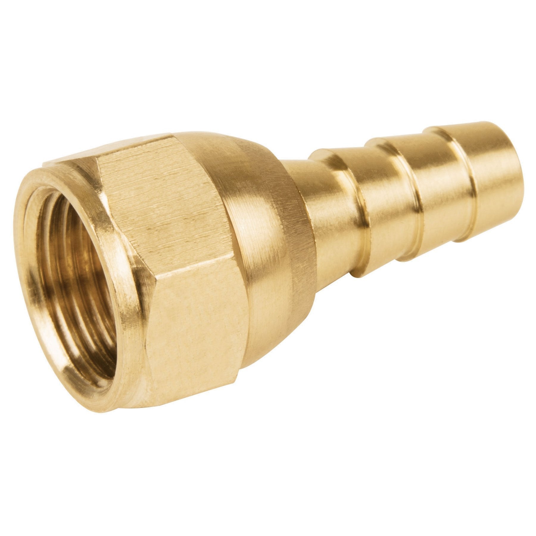 Cople espiga con tuerca giratoria (tuerca loca), latón, 3/8"