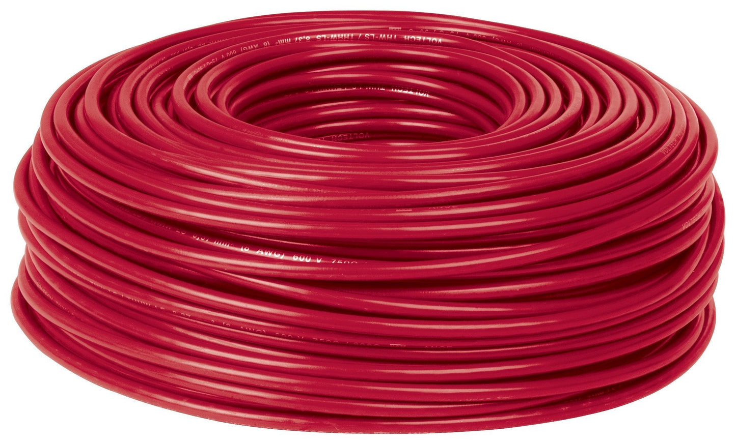 Cable THHW-LS, 12 AWG, color rojo rollo 100 m