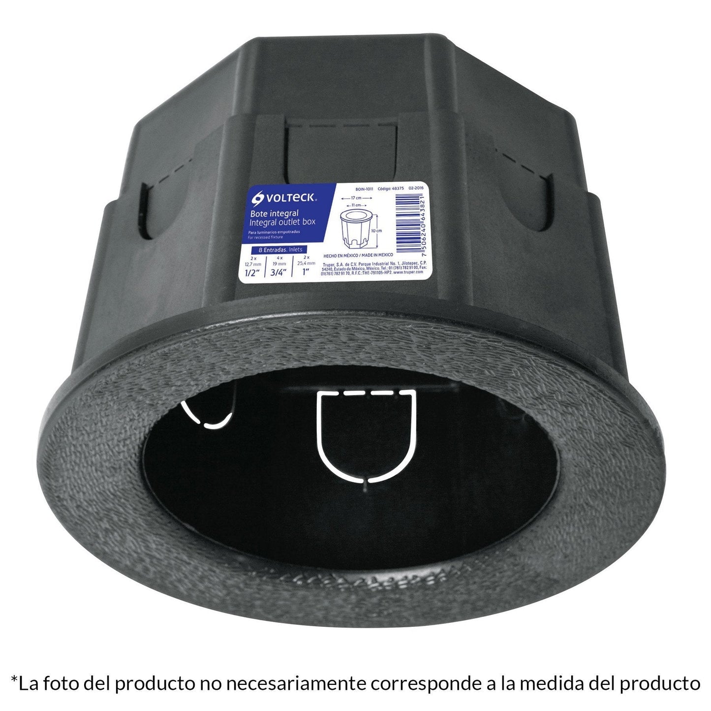 Bote integral de 8 cm, aro interno 11 cm, Volteck