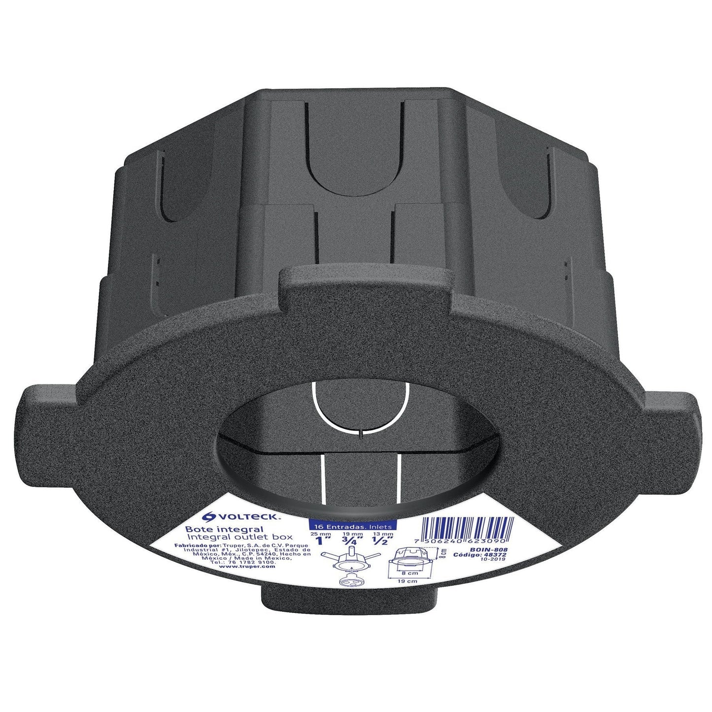 Bote integral de 8 cm, aro interno 8 cm, Volteck