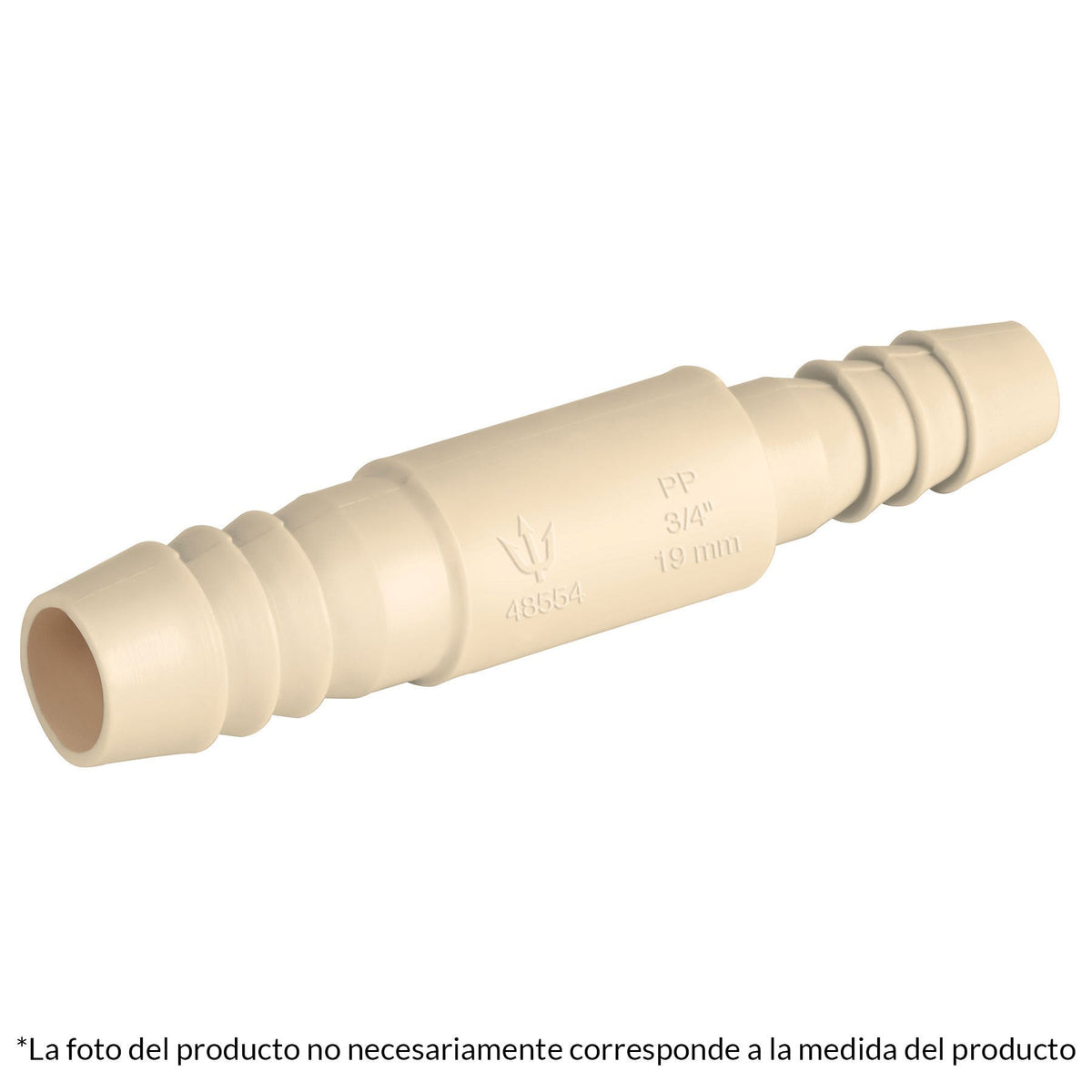 Cople Inserción de polipropileno, 3/4"