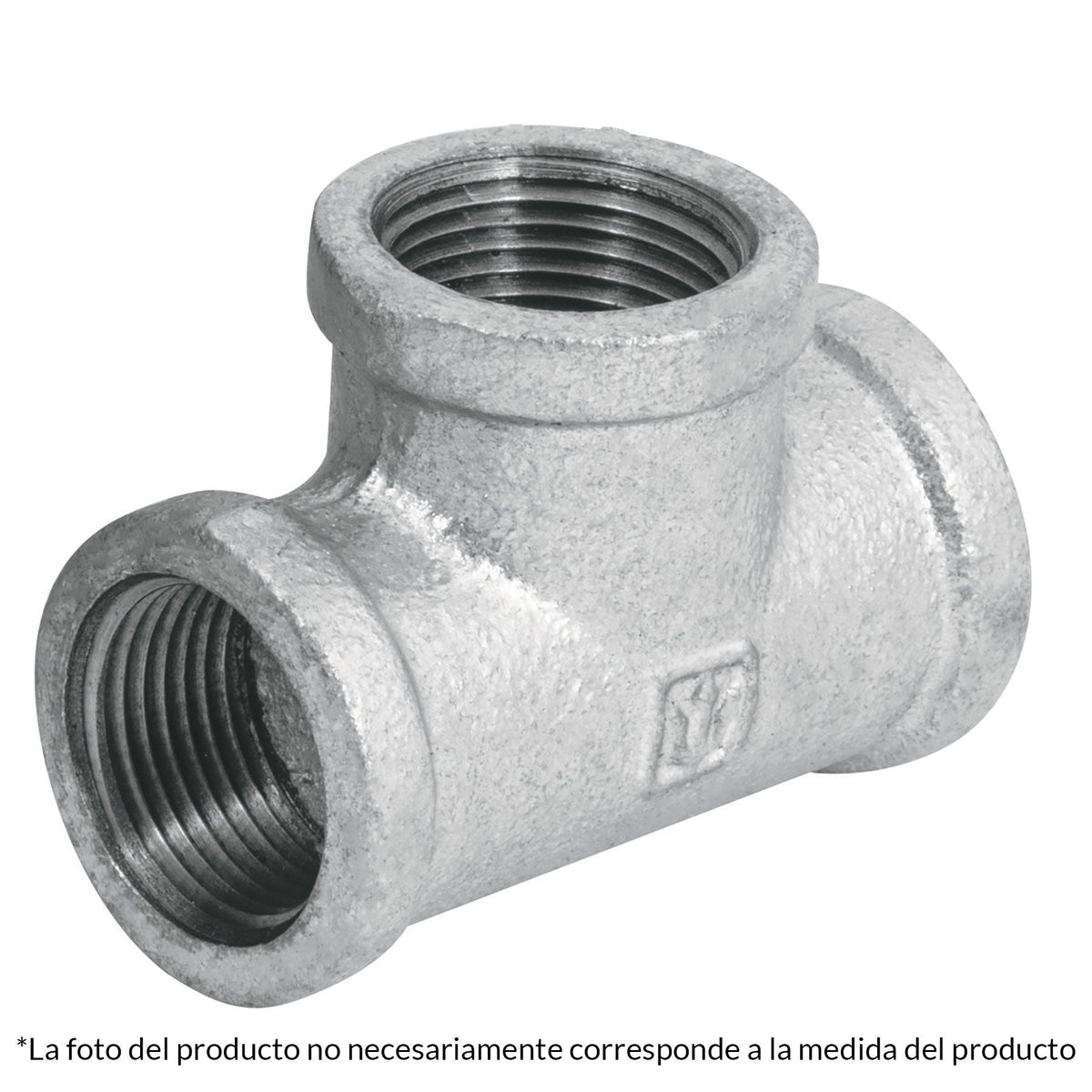 Tee sencilla, acero galvanizado, 3/4"