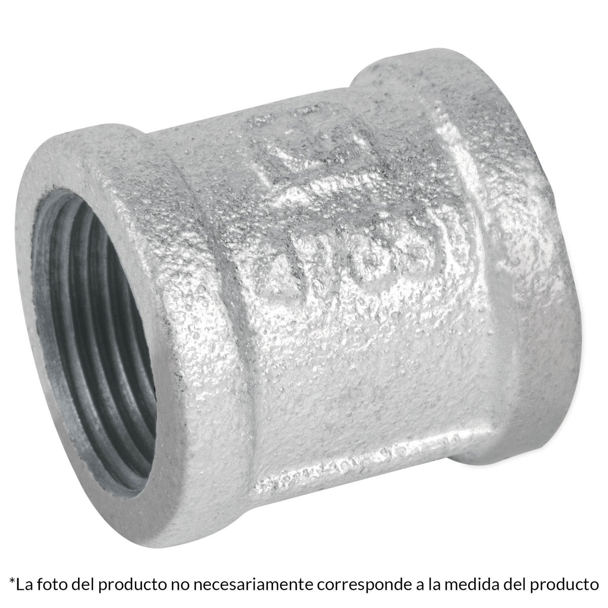 Cople reforzado, acero galvanizado, 1/2"