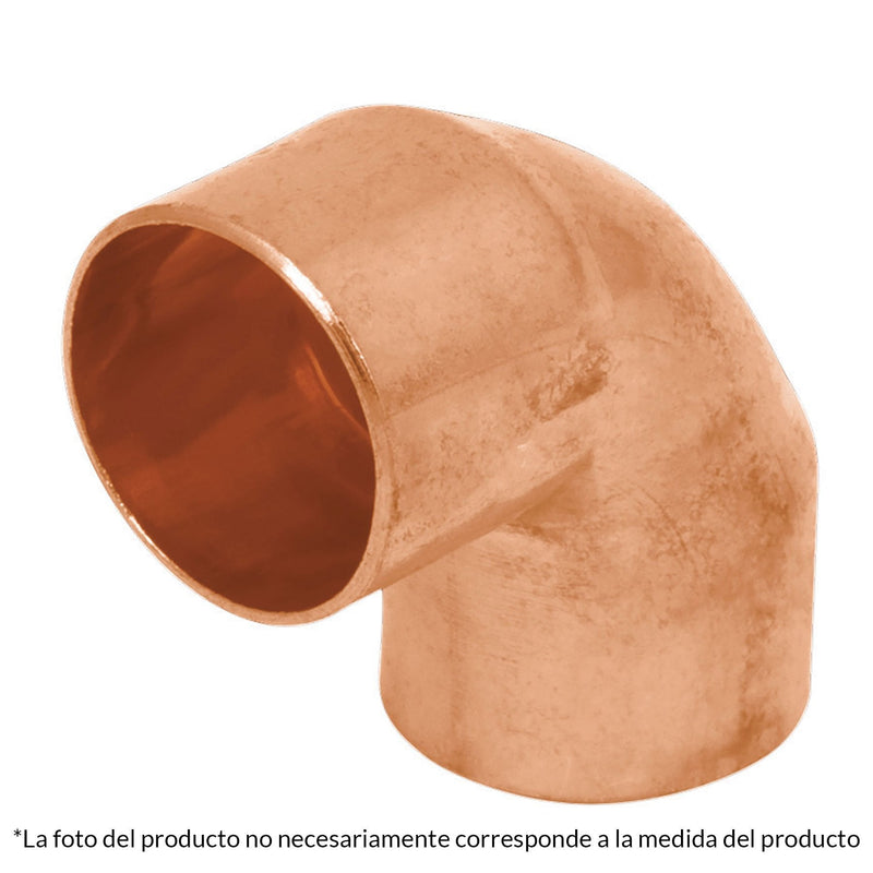 Codo 90° de cobre de 1/2"