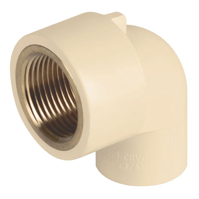 Codo 90° CPVC inserto latón 3/4"
