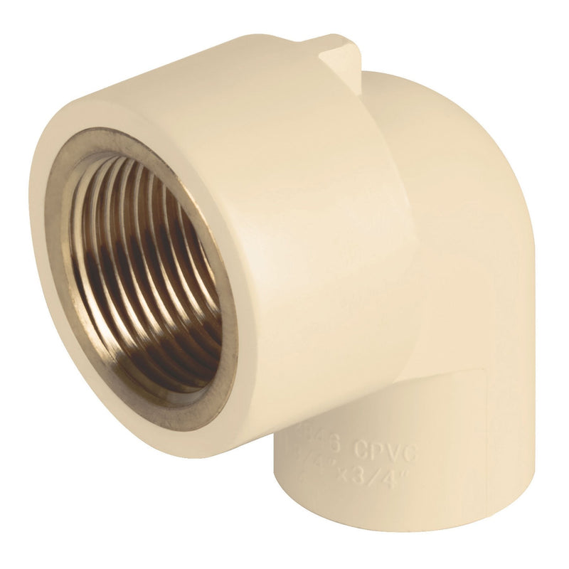 Codo 90° de CPVC con inserto latón 1/2", FOSET