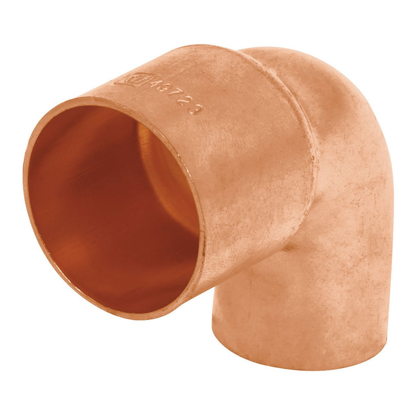 Codo 90° de cobre, reducido, 1" x 3/4"