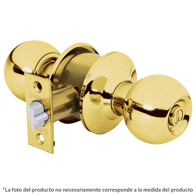 Cerradura pomo, latón brillante, esfera, entrada
