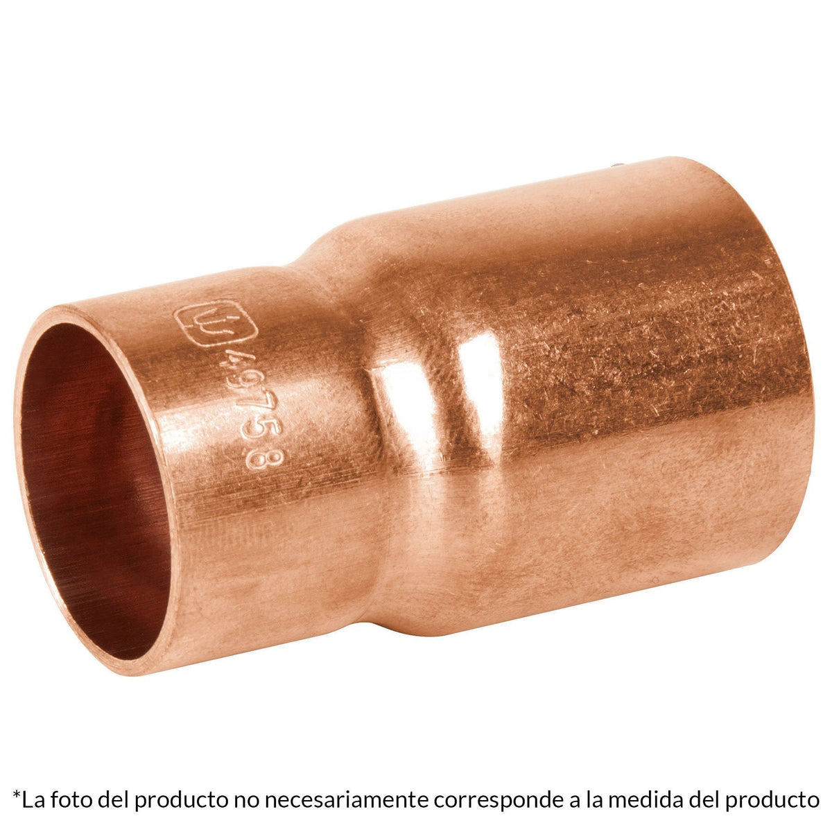 Cople reducción bushing cobre, 1"x 1/2"