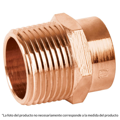Conector de cobre, rosca exterior 1-1/2"