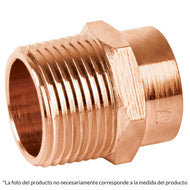 Conector de cobre, rosca exterior 1-1/4"