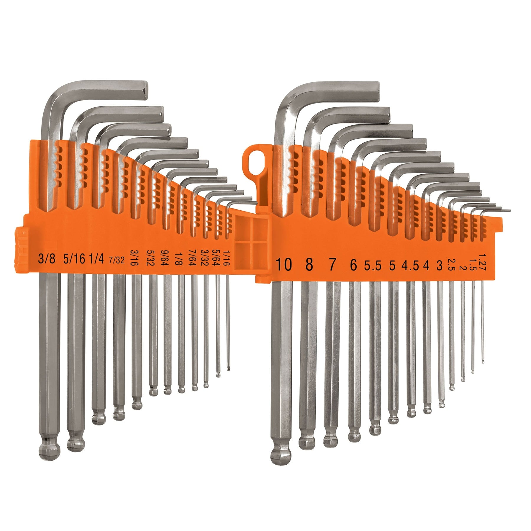 Juego de 25 llaves allen standard y milimétricas c/estuche