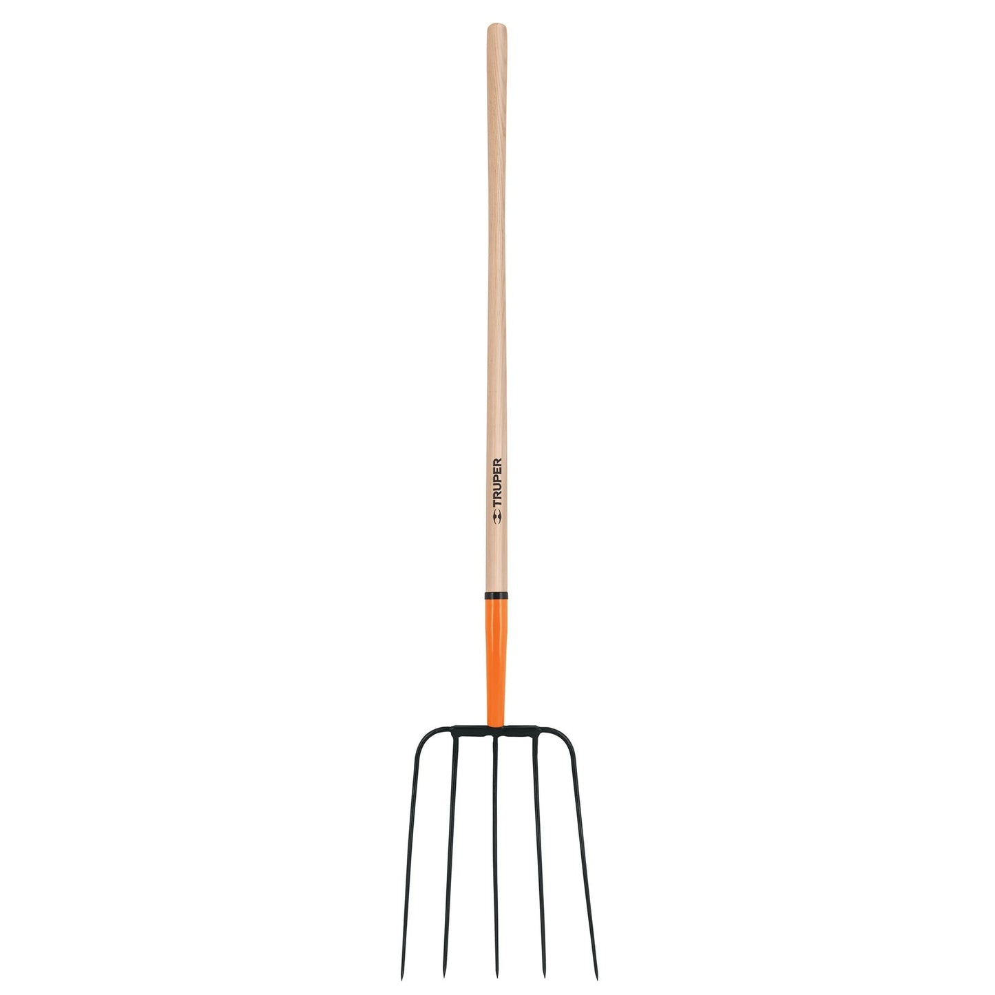 Bieldo para paja, 5 dientes, cabeza grande, mango 48"