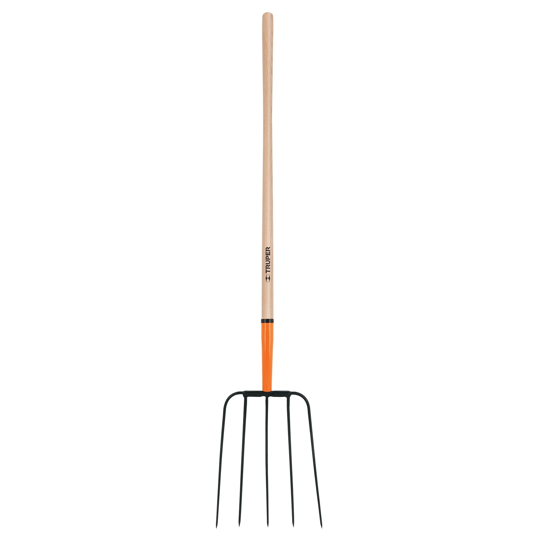 Bieldo para paja, 5 dientes, cabeza grande, mango 48"