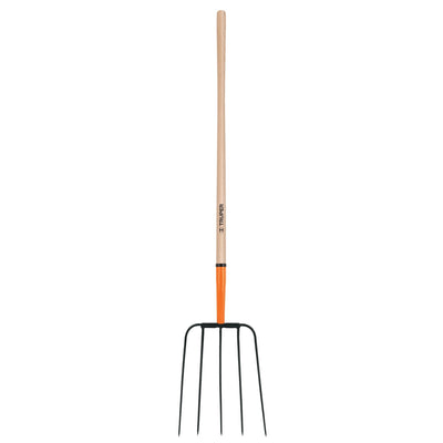 Bieldo para paja, 5 dientes, cabeza grande, mango 48"