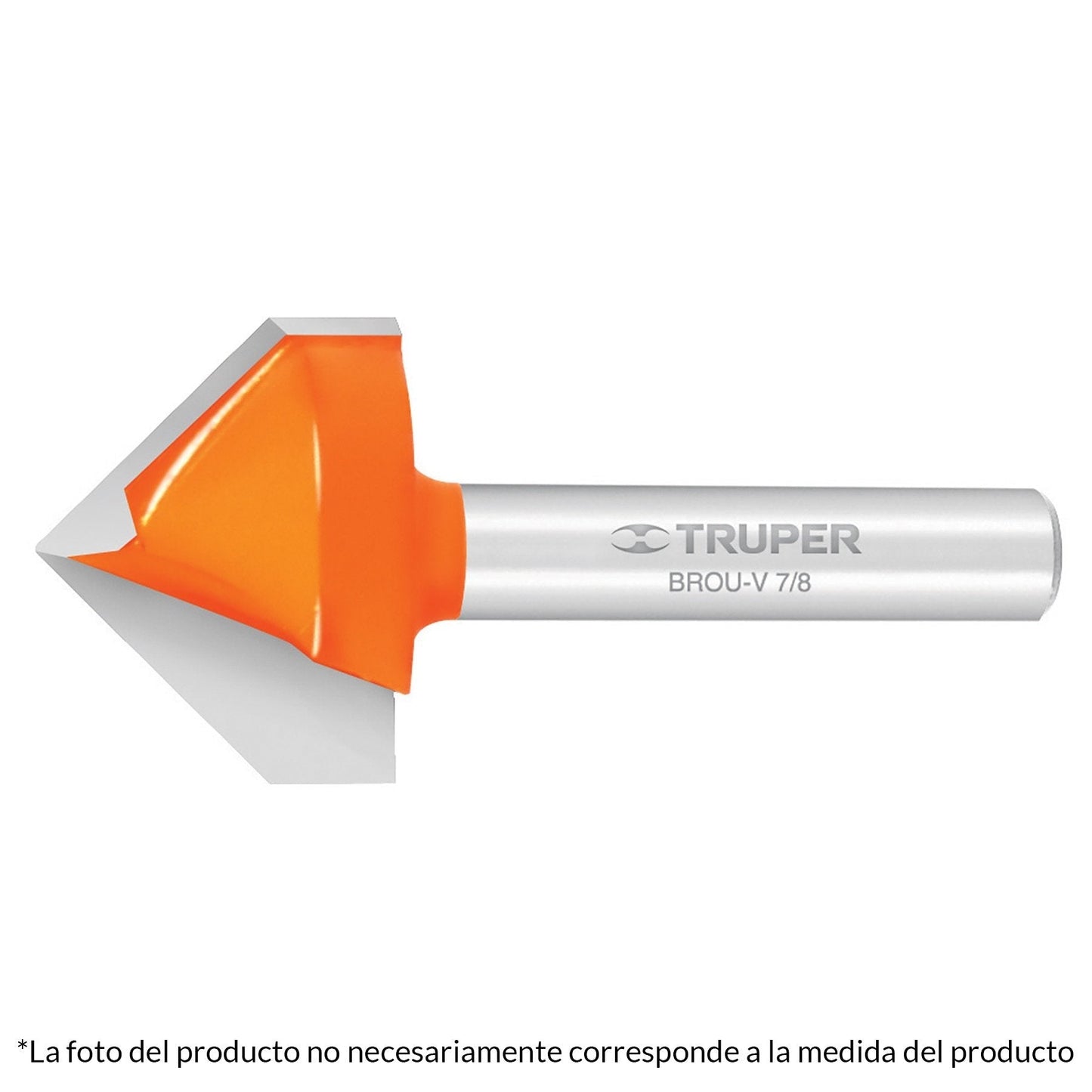 Broca para router, corte en "V", 7/8"