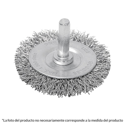 Carda circular 2", alambre grueso, para taladro, pretul