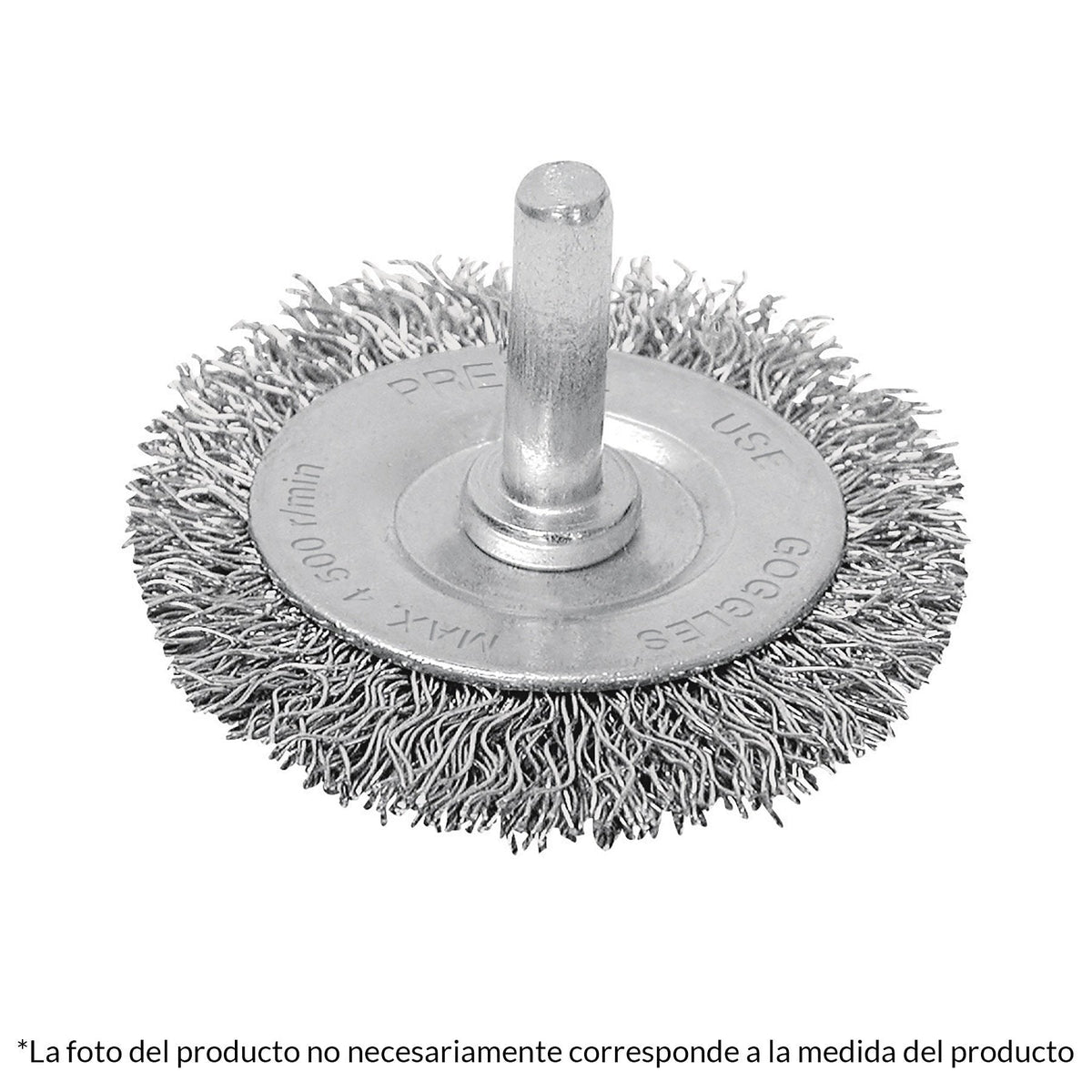 Carda circular 3", alambre grueso, para taladro, pretul