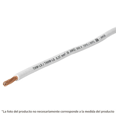 Cable THHW-LS, 12 AWG, blanco, bobina 500 m