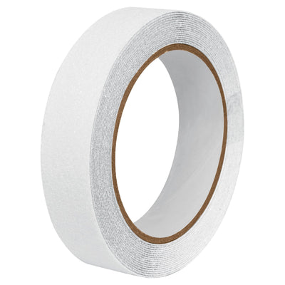Cinta antiderrapante con abrasivo, rollo, 25 mm, blanca