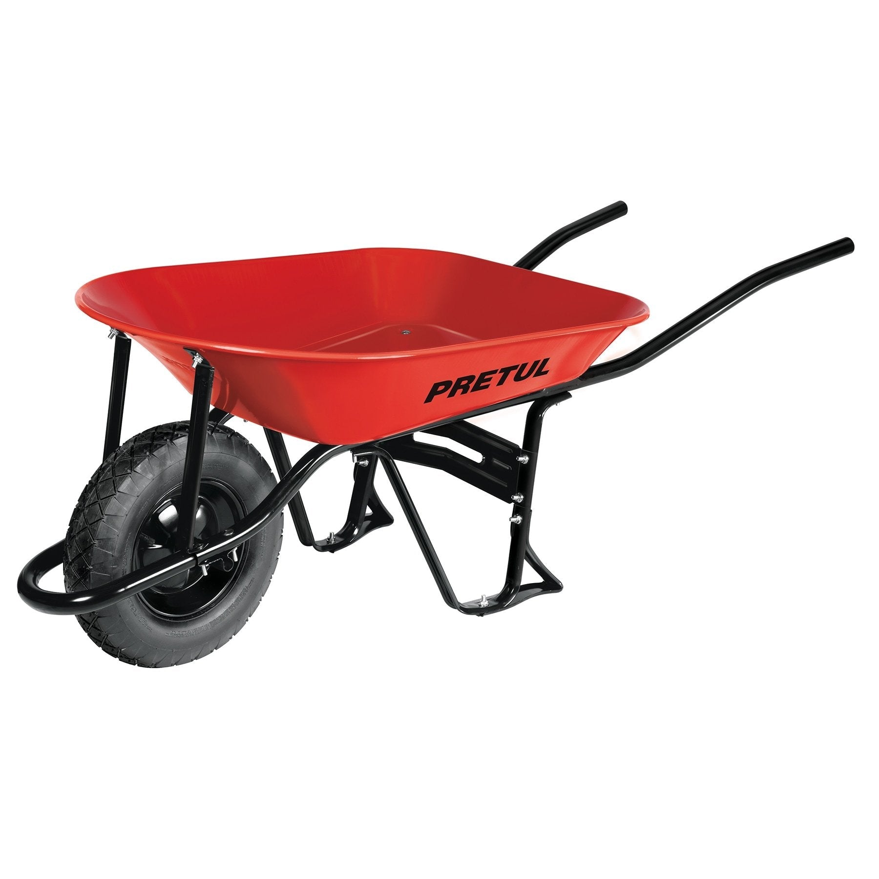 Carretilla 4.5ft3,neum.ref, bastidor bipartido, roja, Pretul