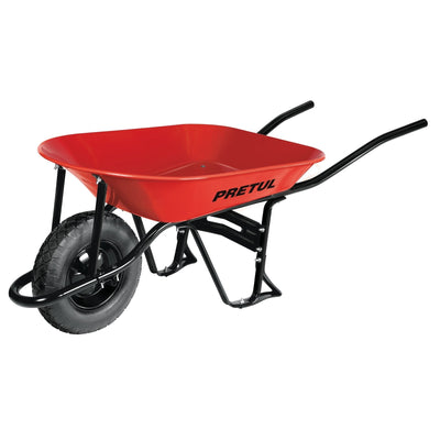 Carretilla 4.5ft3,neum.ref, bastidor bipartido, roja, Pretul
