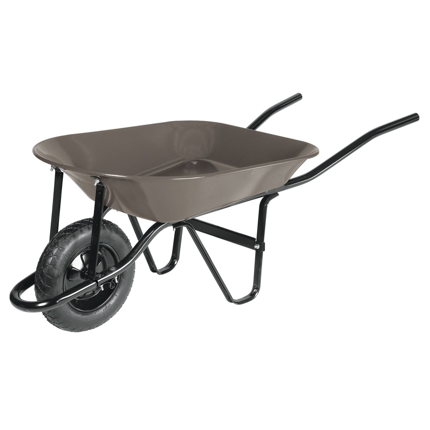 Carretilla 4.5ft3,neum.ref, bastidor bipartido, gris, Pretul