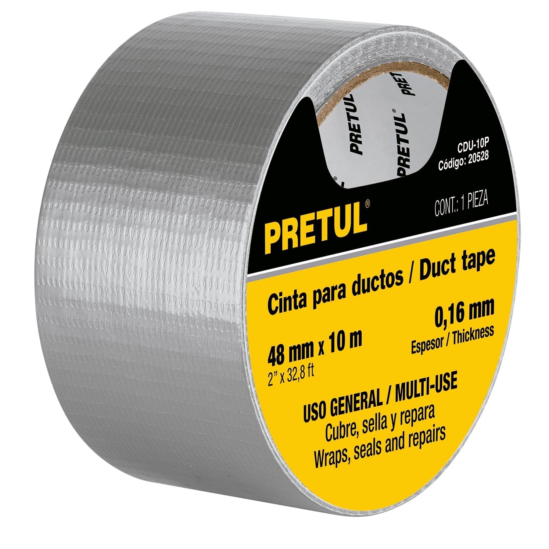 Cinta para ducto, 30 m, Pretul