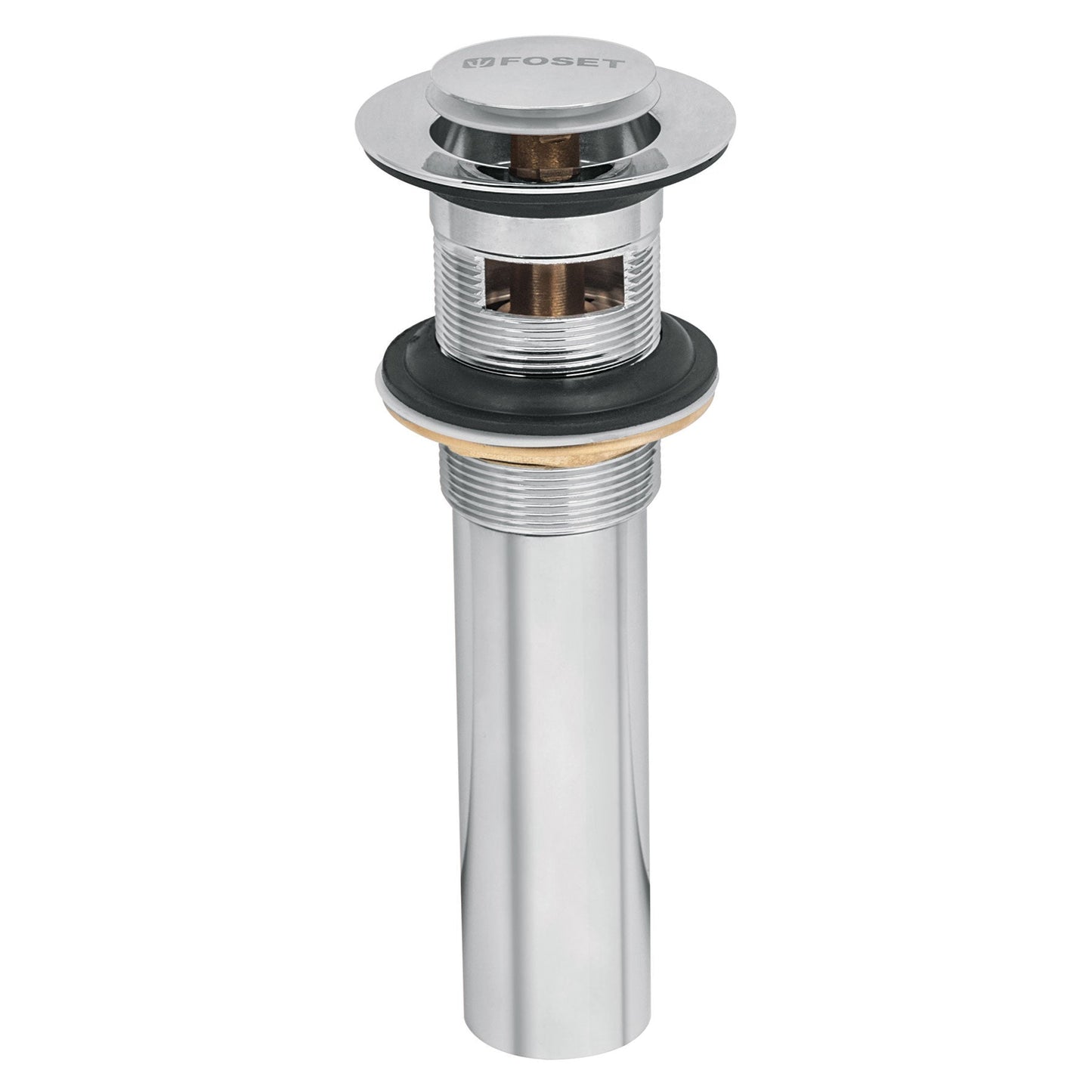 Contra p/lavabo con rebosadero, sistema push, cromo, 1-1/4"