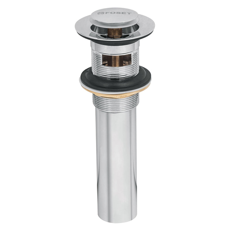Contra p/lavabo con rebosadero, sistema push, cromo, 1-1/4"