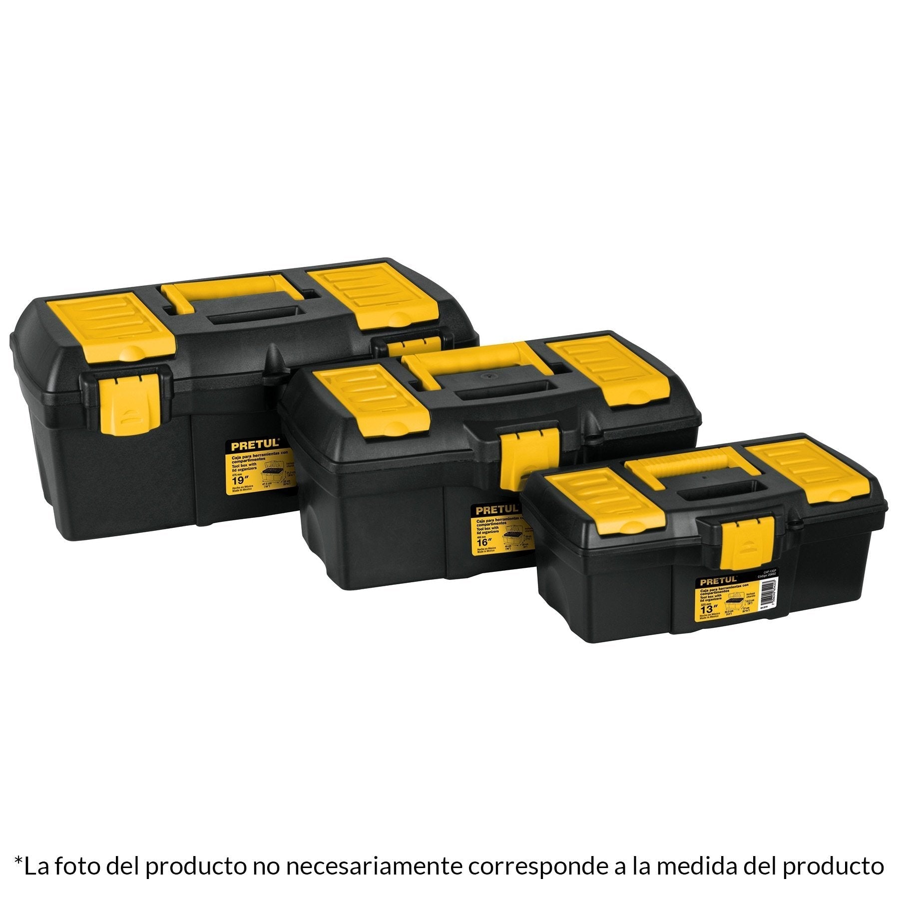 Caja plástica 19" con compartimentos, Pretul