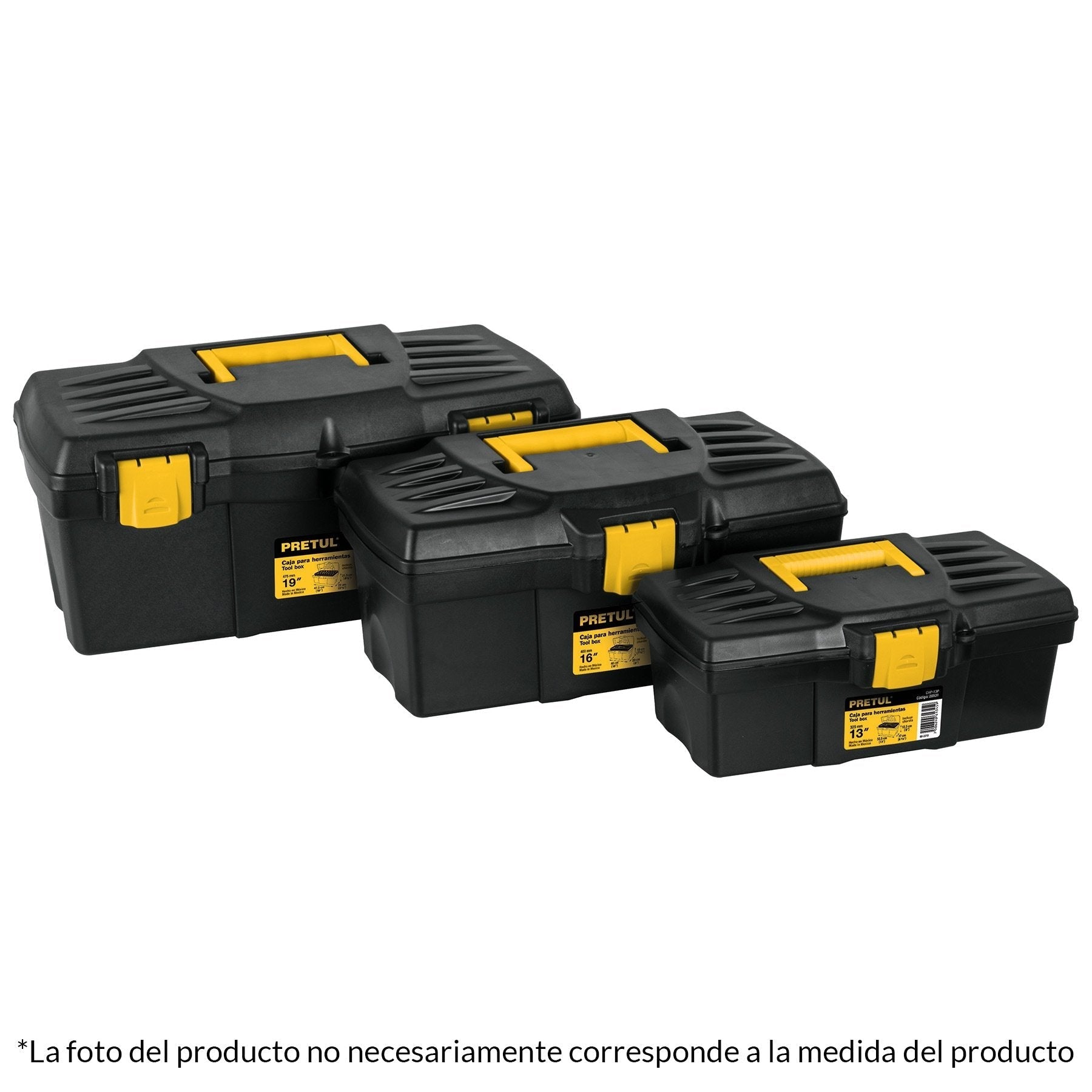 Caja plástica para herramientas, 13" Pretul