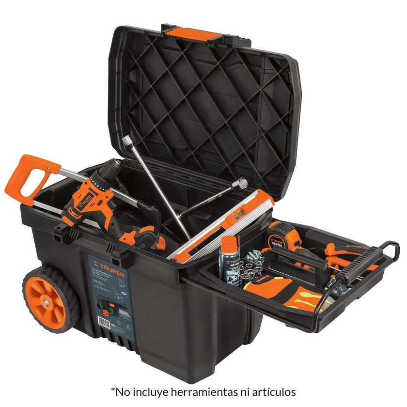 Caja herramienta, plástica, 23", con ruedas