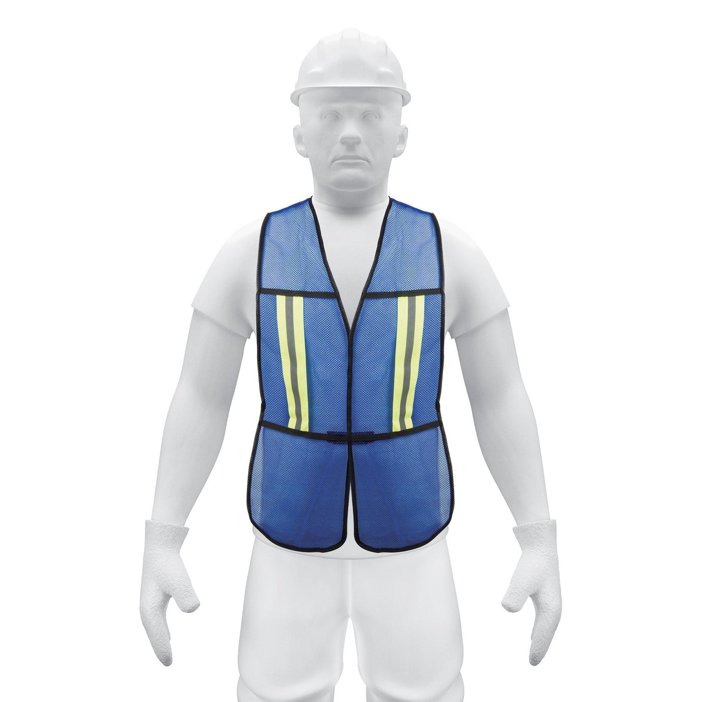 Chaleco de seguridad con cintas reflejantes, azul, Pretul