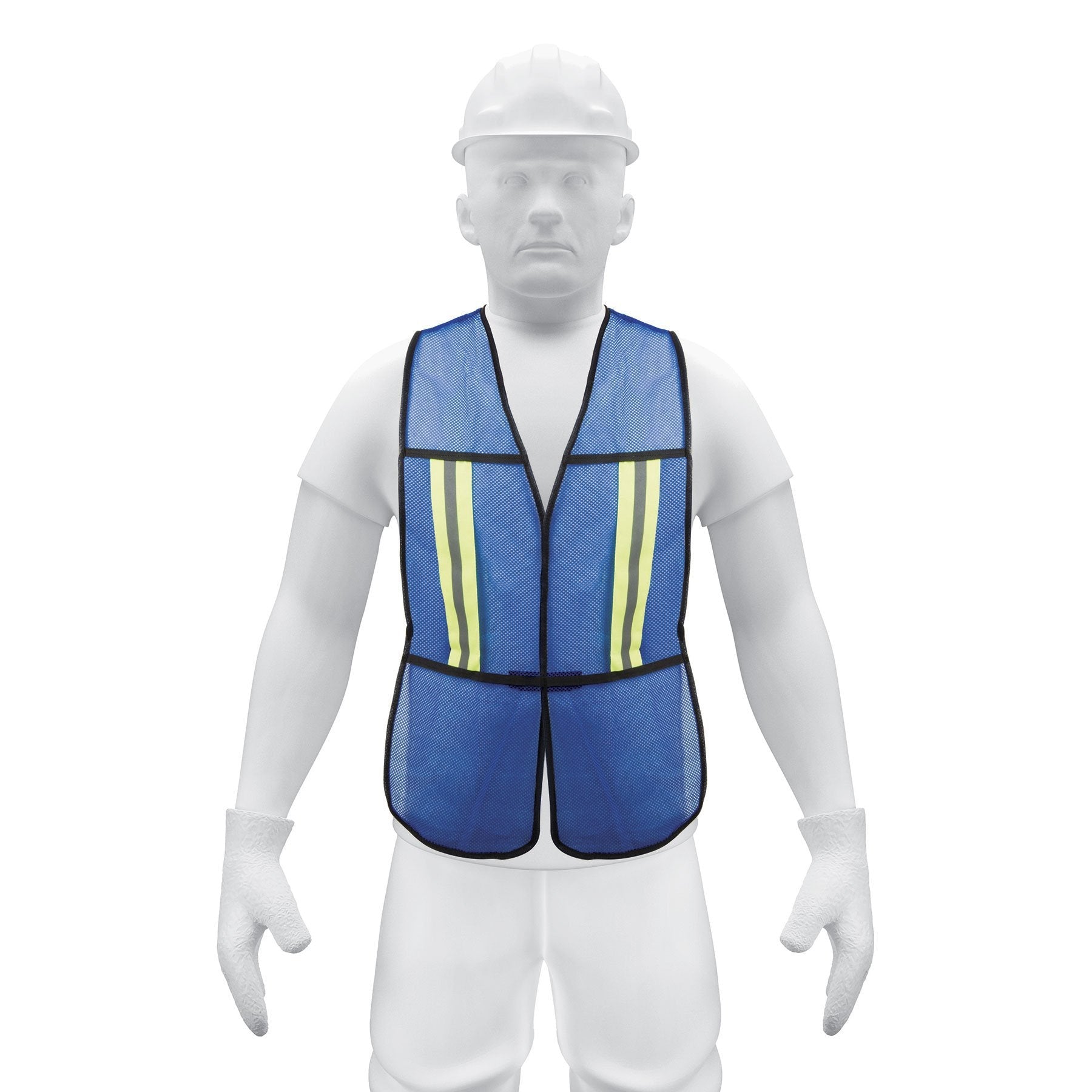 Chaleco de seguridad con cintas reflejantes, azul, Pretul