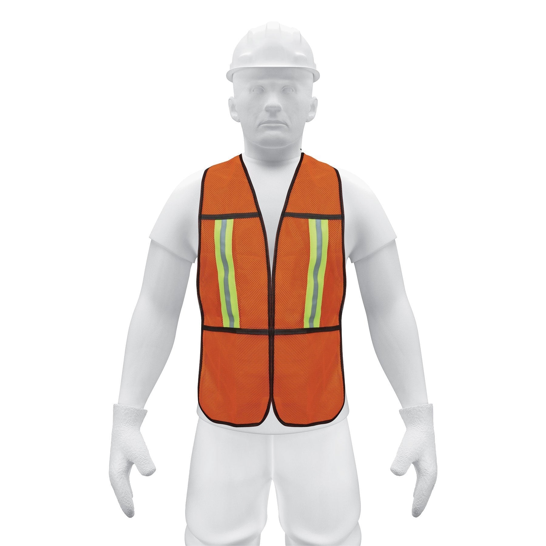 Chaleco de seguridad con cintas reflejantes, naranja, Pretul
