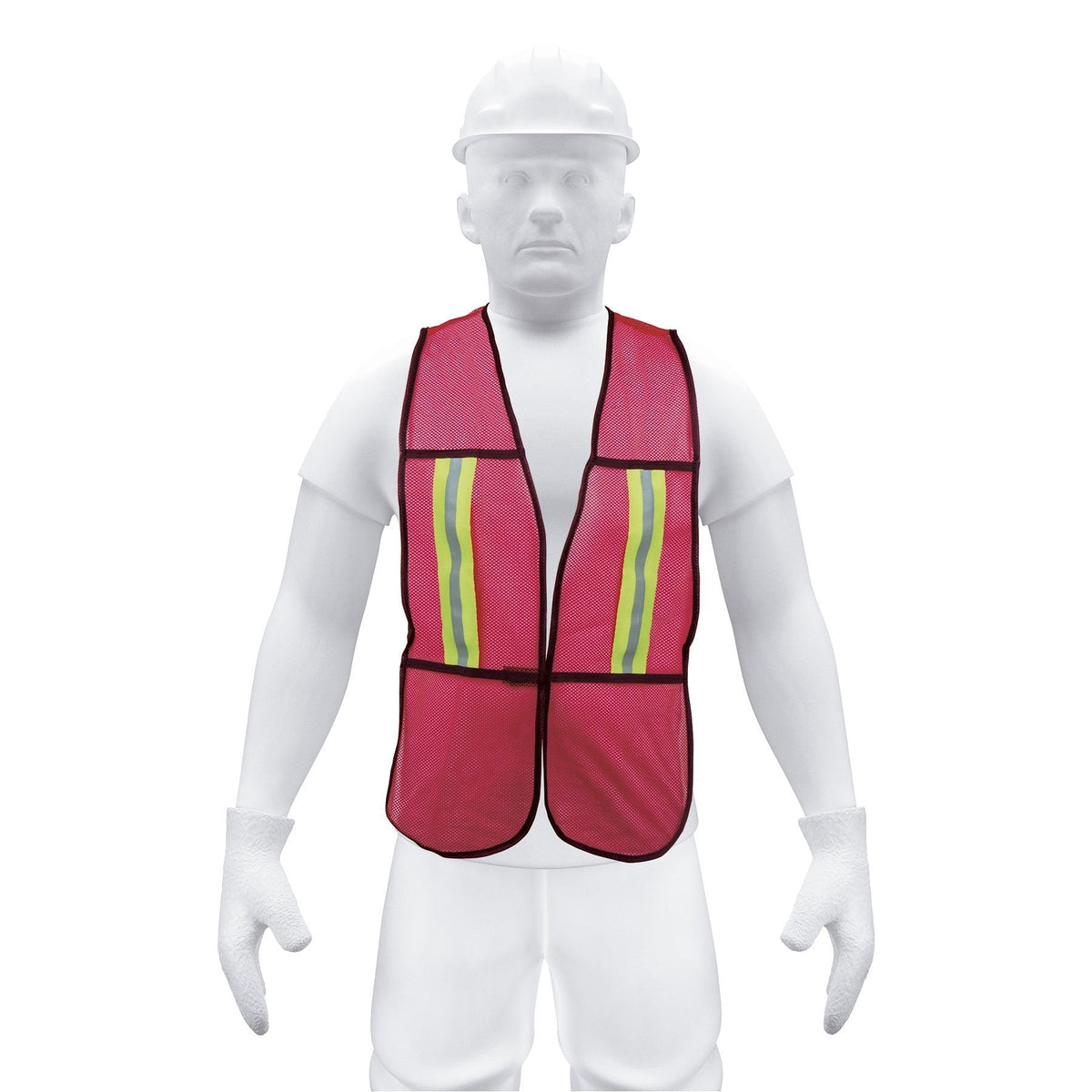 Chaleco de seguridad con cintas reflejantes, rojo, Pretul