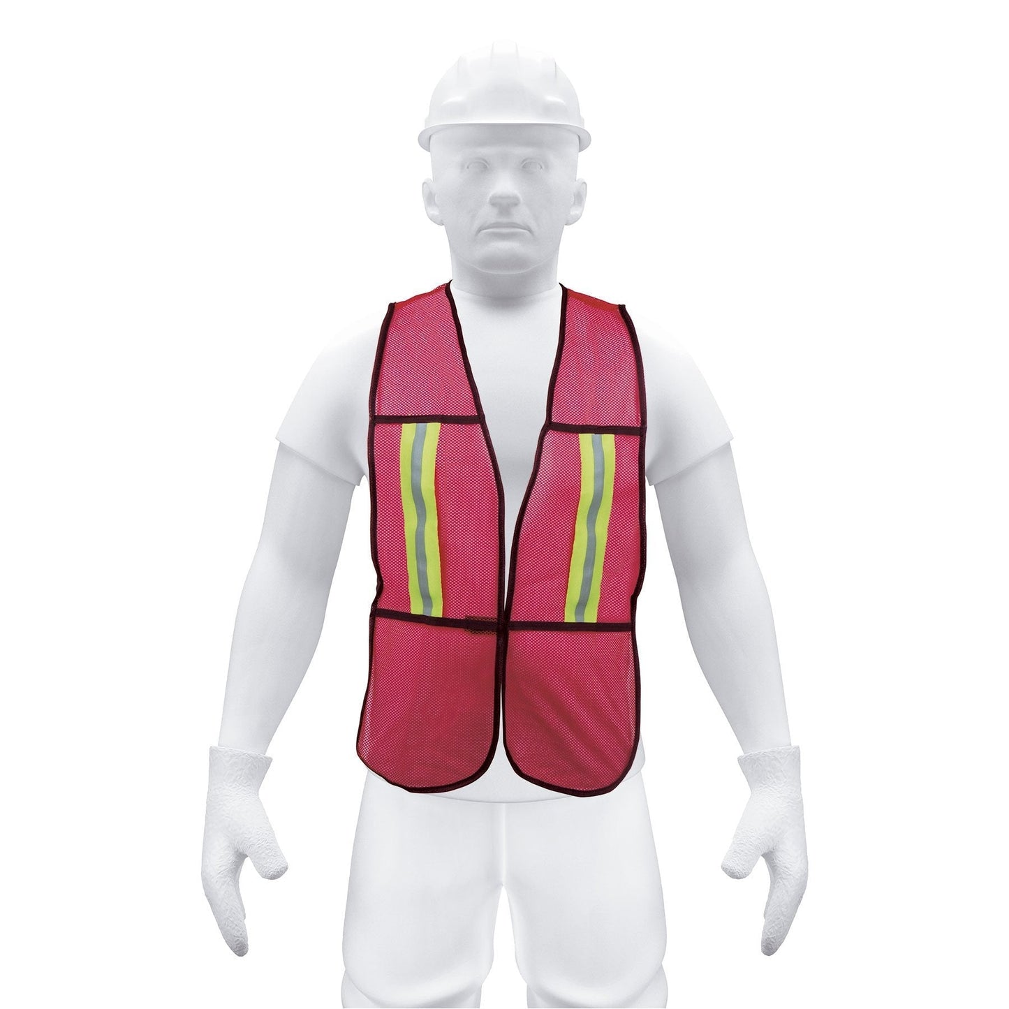 Chaleco de seguridad con cintas reflejantes, rojo, Pretul