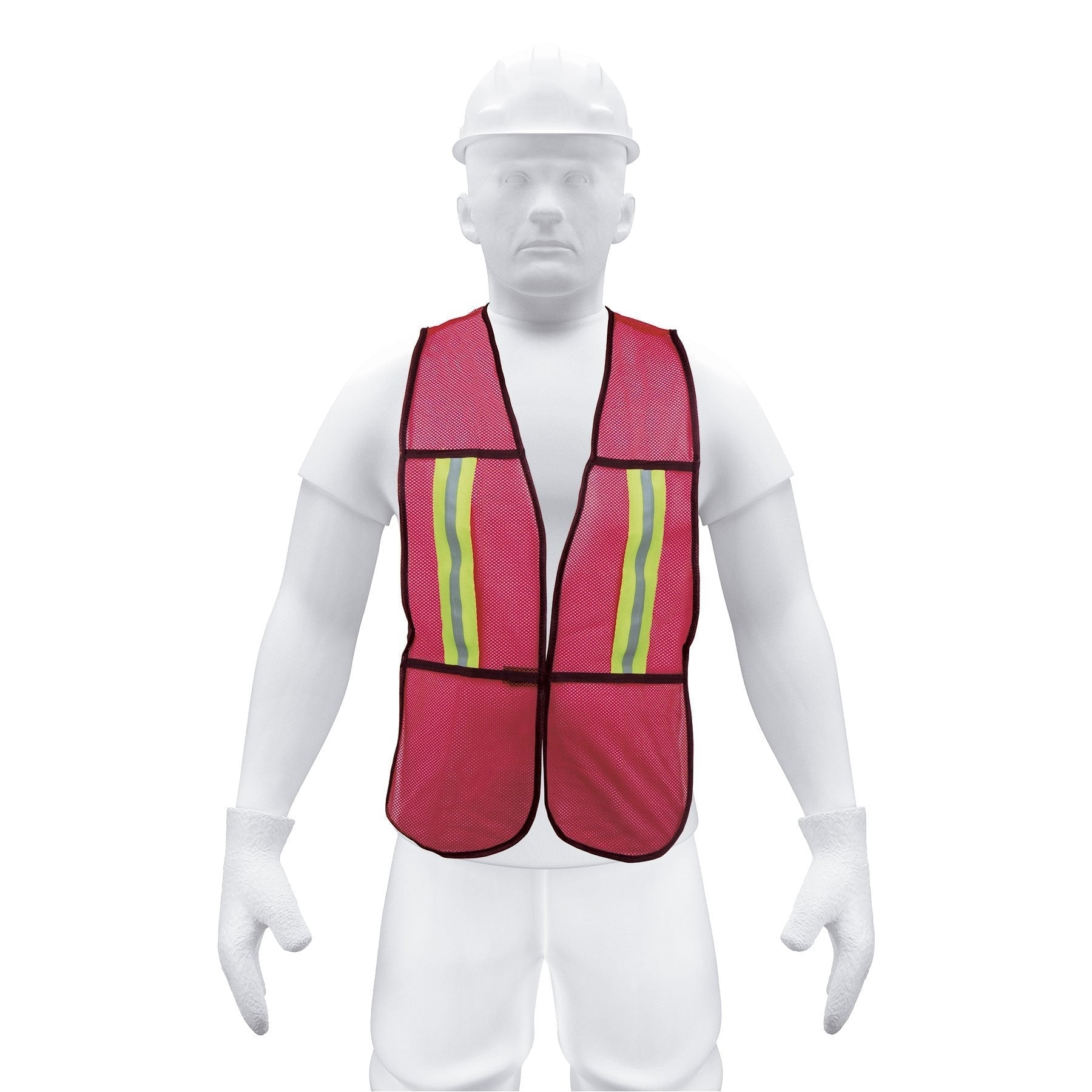 Chaleco de seguridad con cintas reflejantes, rojo, Pretul