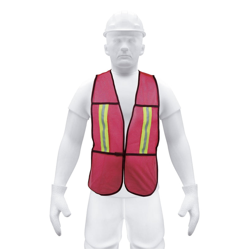 Chaleco de seguridad con cintas reflejantes, rojo, Pretul