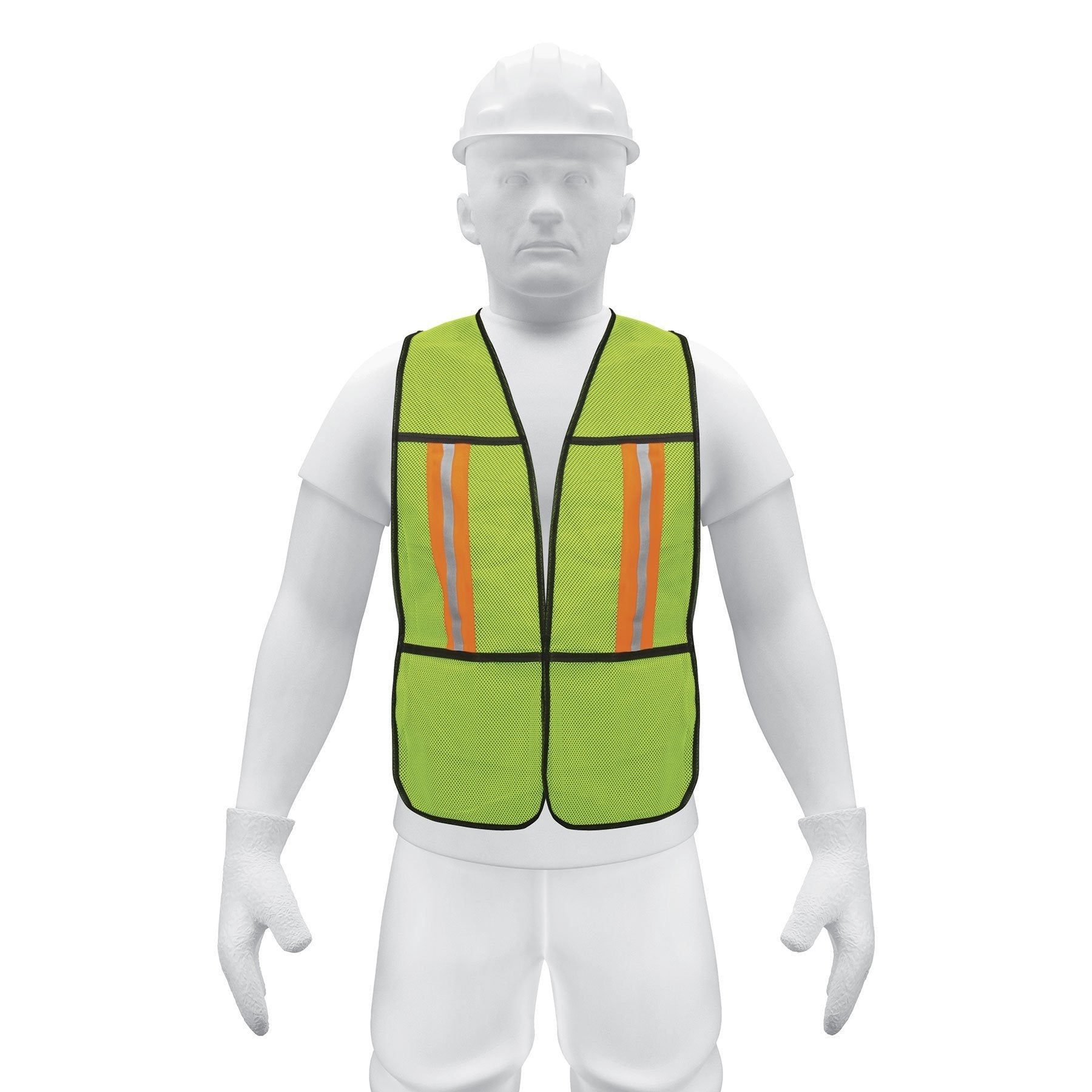 Chaleco de seguridad con cintas reflejantes, verde, Pretul