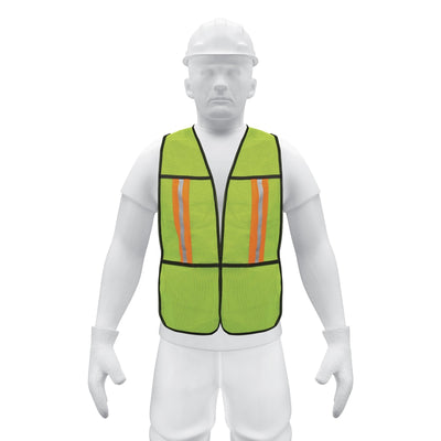 Chaleco de seguridad con cintas reflejantes, verde, Pretul