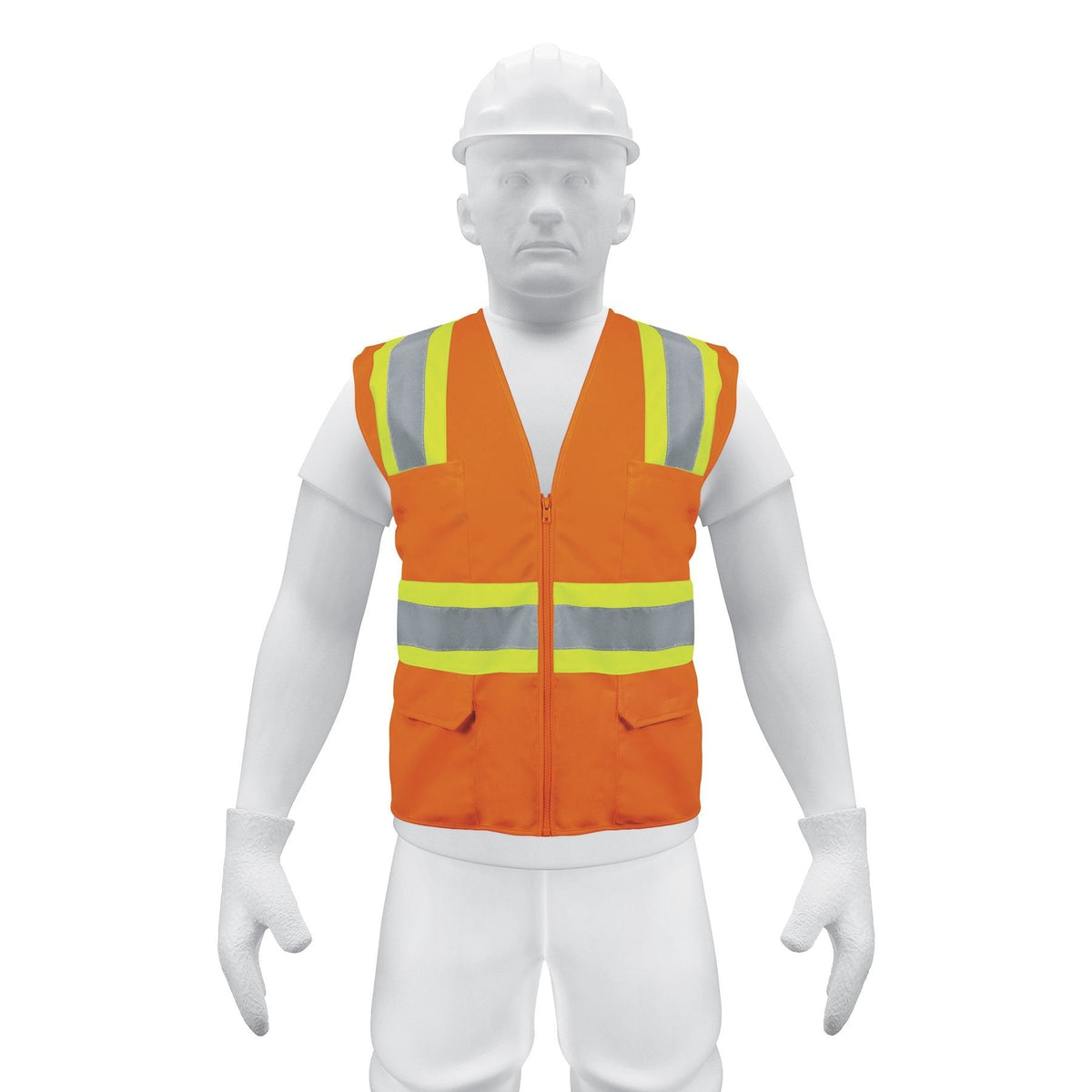 Chaleco de seguridad, maxima visibilidad, con bolsas,naranja