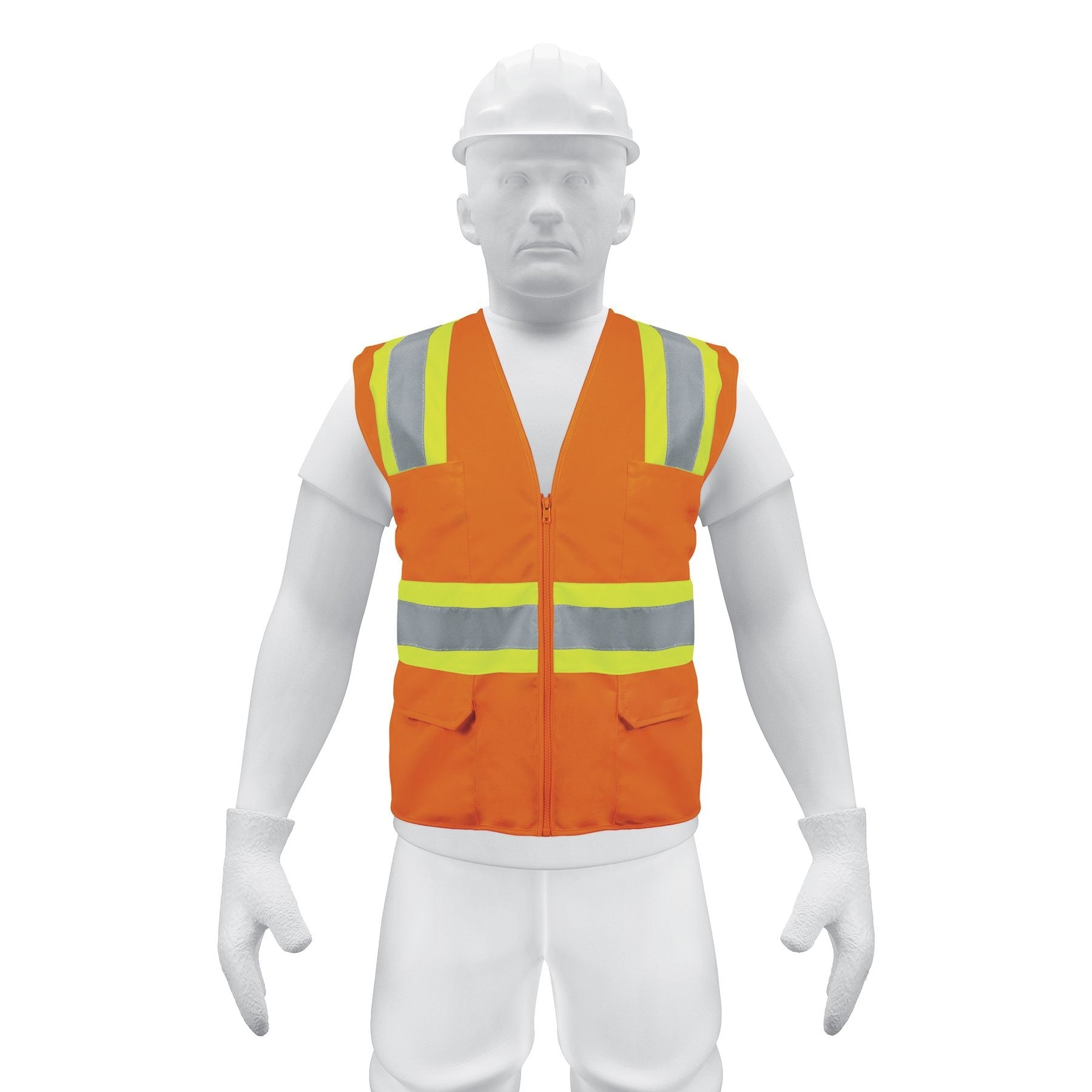 Chaleco de seguridad, maxima visibilidad, con bolsas,naranja
