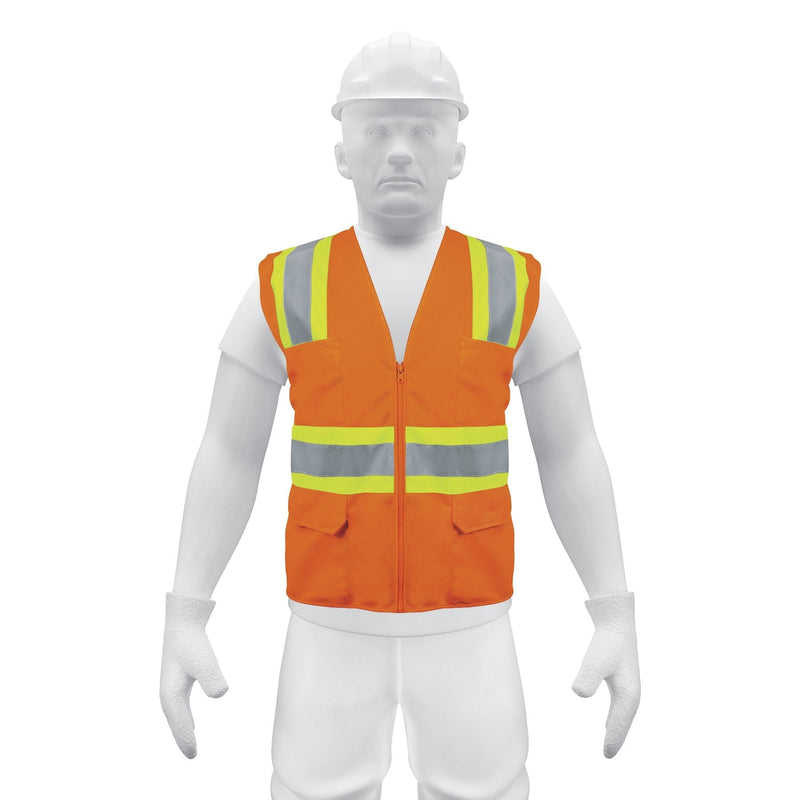 Chaleco de seguridad, maxima visibilidad, con bolsas,naranja