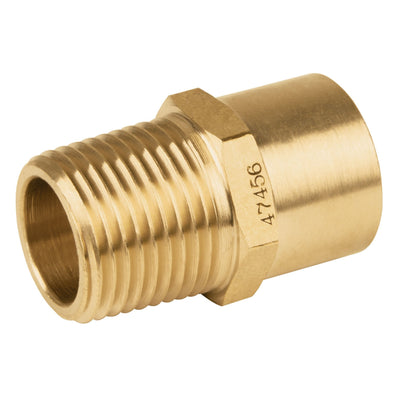 Conector de latón, NPT soldable,1/2" X 3/8"